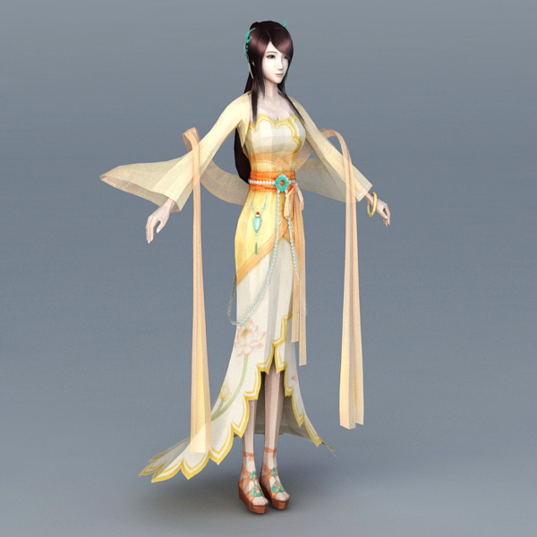 Chinese Moon Goddess 3d rendering
