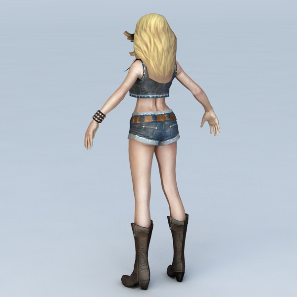 Hot Girl with Blonde Hair 3d rendering