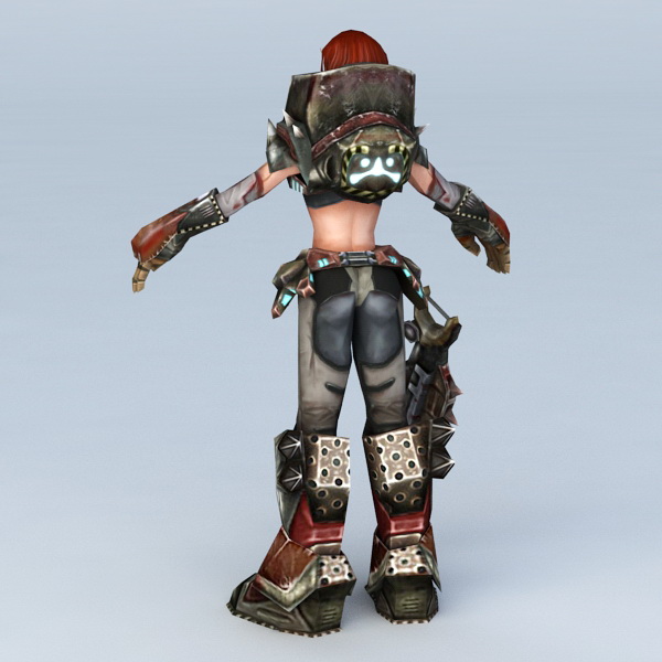 Steampunk Warrior Girl 3d rendering
