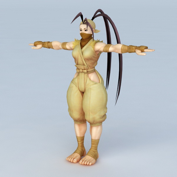 Ibuki Street Fighter 3d rendering