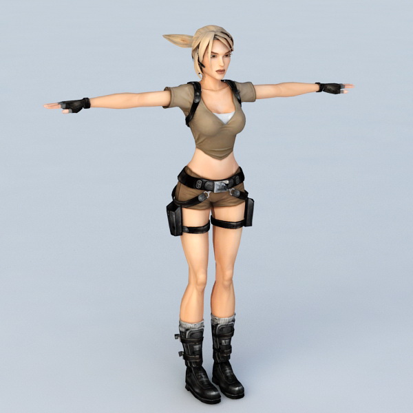 Lara Croft Tomb Raider Game 3d rendering