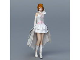 Beautiful Bride Wedding Dress 3d model preview