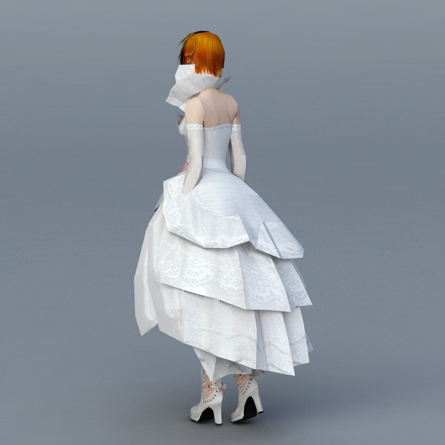 Beautiful Bride Wedding Dress 3d rendering