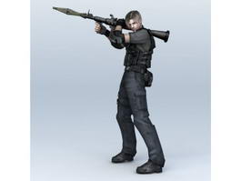 Police SWAT with RPG 3d preview