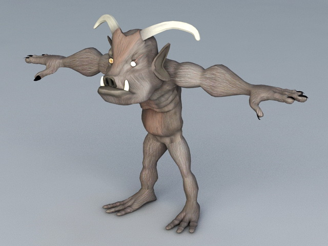 Minotaur Beast 3d rendering