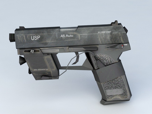 HK USP .45 Tactical 3d rendering