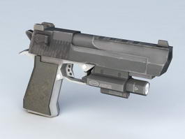 Pistol with Light 3d model preview