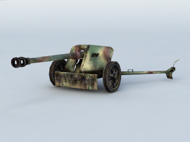 Pak 40 Anti-Tank Gun 3d rendering
