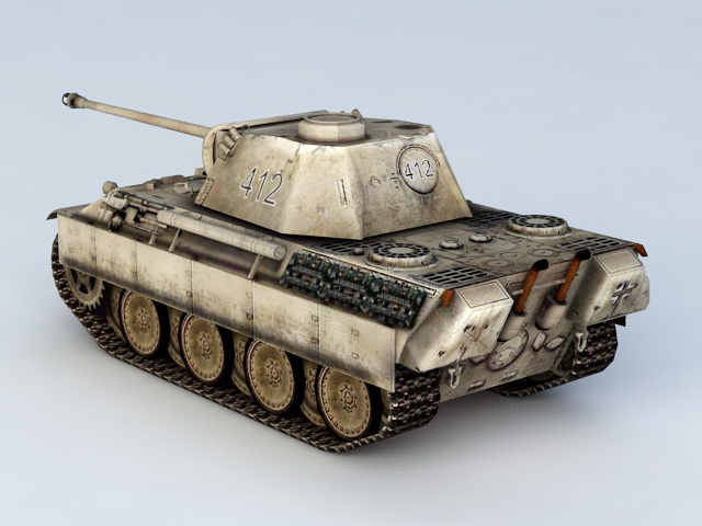German Panther Tank 3d rendering