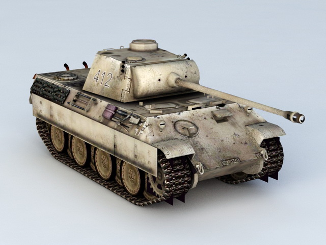 German Panther Tank 3d rendering