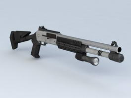 Tactical Shotgun Scope with Laser 3d model preview