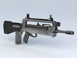 Assault Rifle Weapon 3d model preview