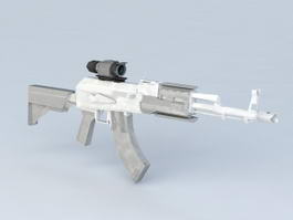 Assault Rifle with Laser Scope 3d model preview