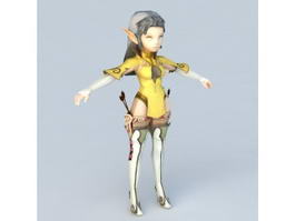 Anime Female Elf Archer 3d preview