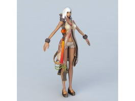 Dark Sorceress Female Character 3d model preview