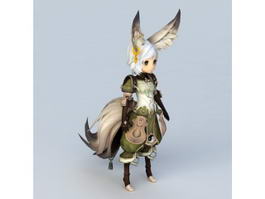 Fox Spirit Anime Girl 3d model preview