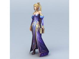 Female Sorceress Character 3d model preview