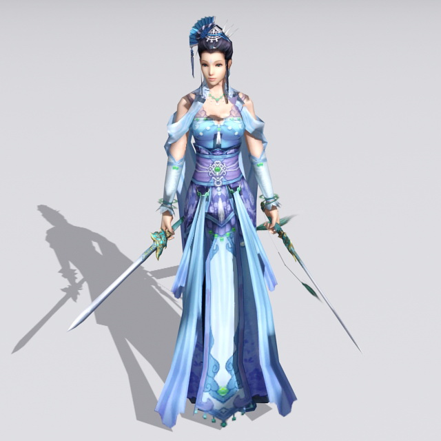 Female Swordswoman Figure 3d rendering