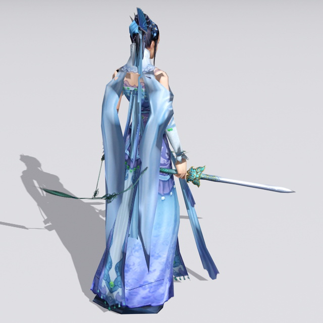 Female Swordswoman Figure 3d rendering