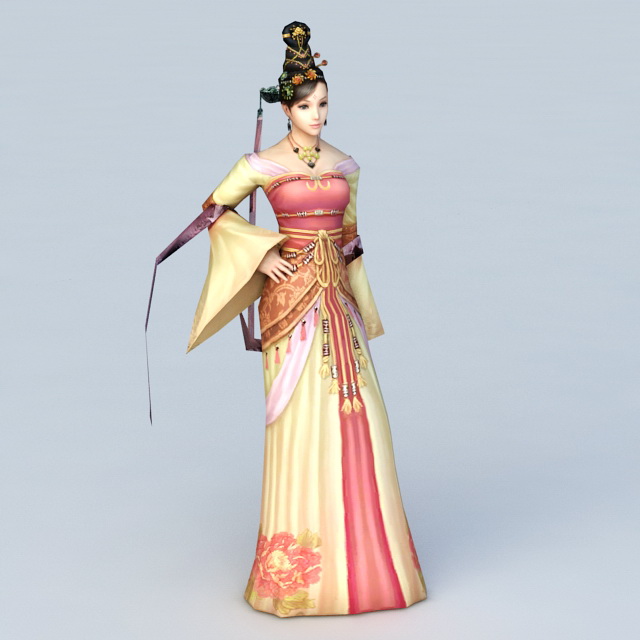 Ancient Asian Dancer 3d rendering
