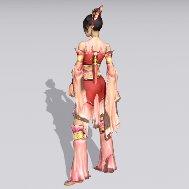 Traditional Chinese Folk Dancer 3d rendering