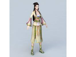 Ancient China Woman 3d model preview