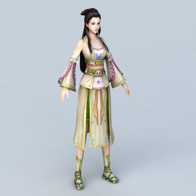 Ancient China Woman 3d rendering