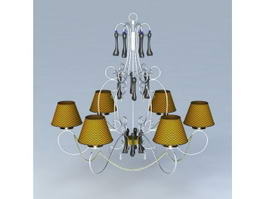 French Wire Chandelier 3d model preview