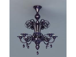 Black Crystal Chandelier Lighting 3d model preview