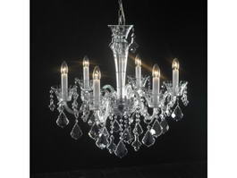 Crystal 6 Candle Chandelier 3d model preview