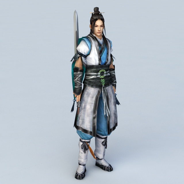 Chinese Swordsman 3d rendering