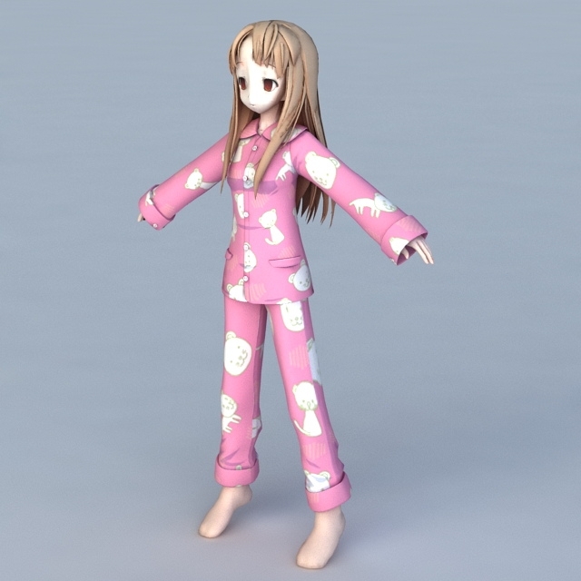 free anime girl 3d model