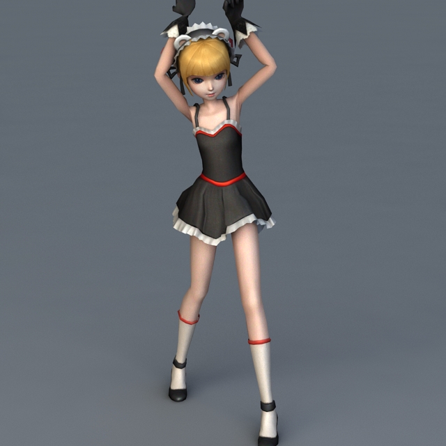 Anime Girl 3d Model Rigged Dkpsawe