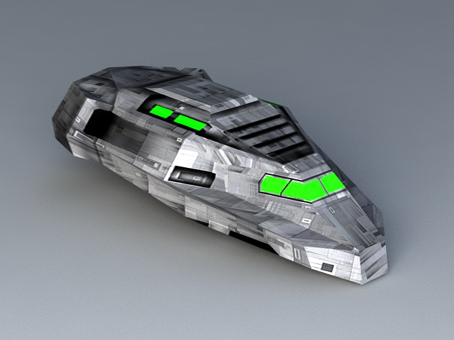 Sci-Fi Transport Shuttle 3d rendering