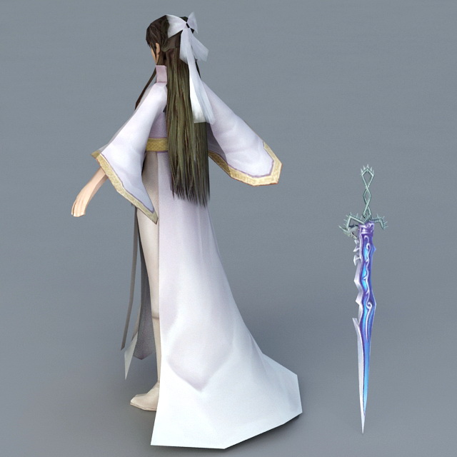 Woman with Sword 3d rendering