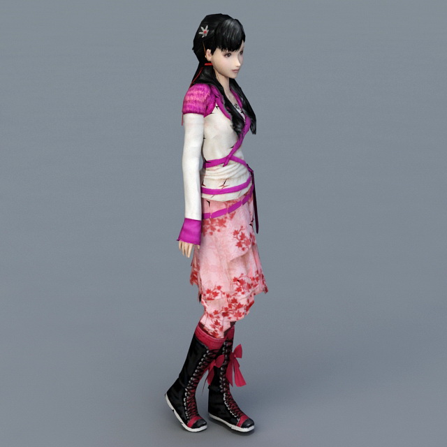 Chinese Kung Fu Girl 3d rendering