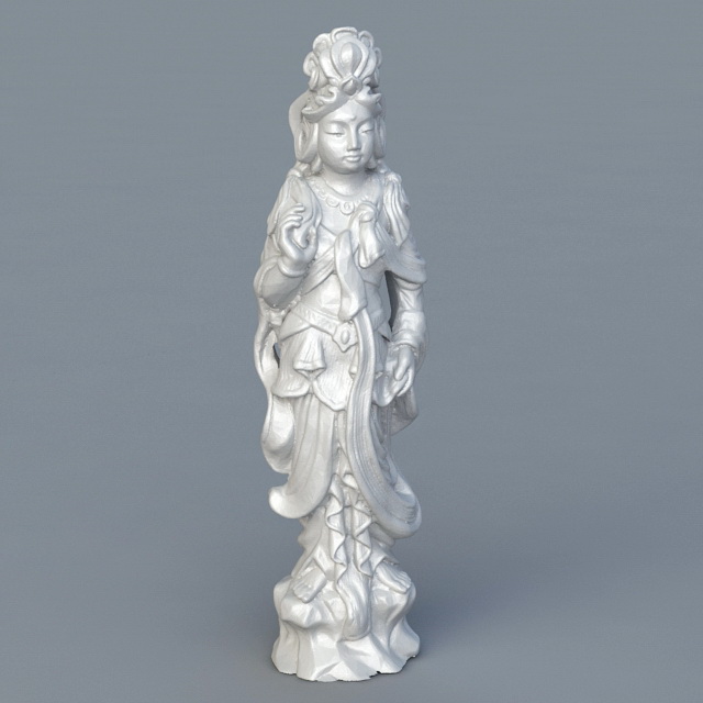 Ancient Chinese Goddess Statue 3d rendering