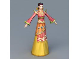 Traditional Korean Woman 3d model preview