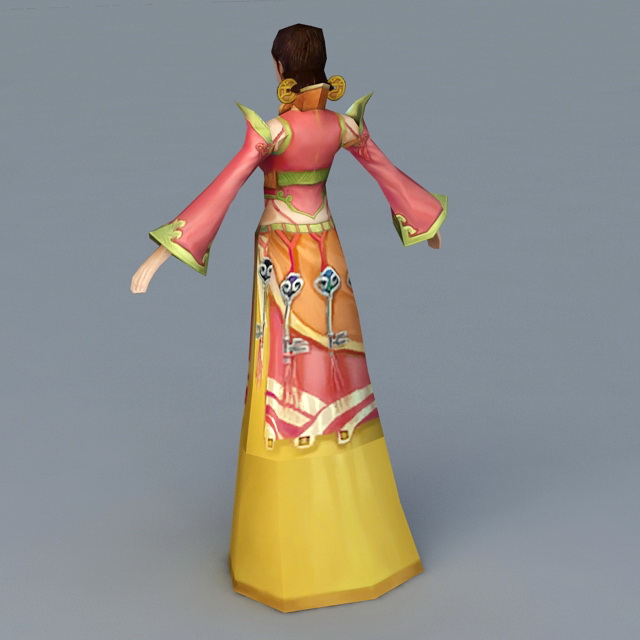 Traditional Korean Woman 3d rendering