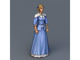 Young Medieval Maiden 3d model preview