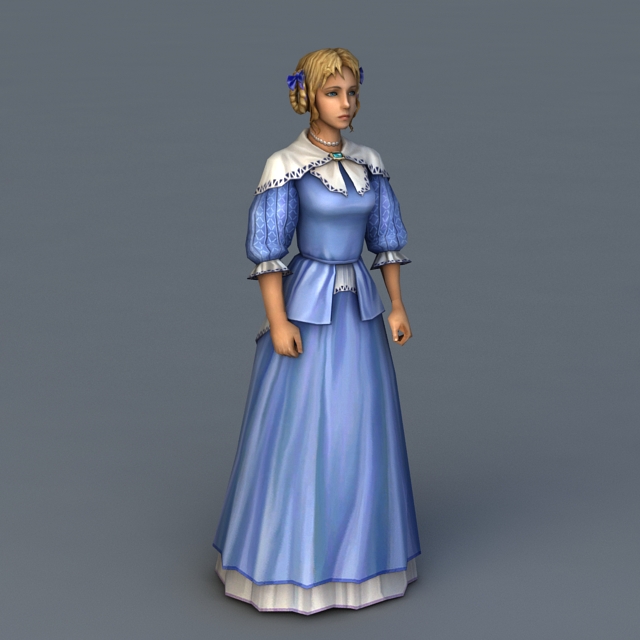 Young Medieval Maiden 3d rendering