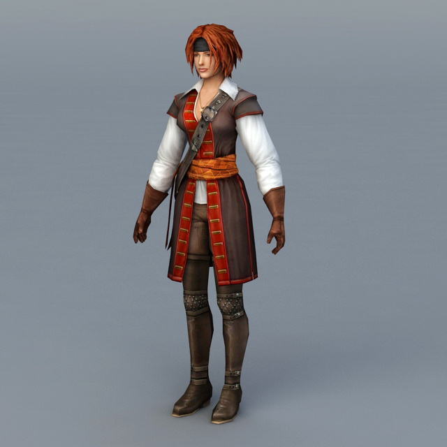 Pirate Woman Warrior 3d rendering