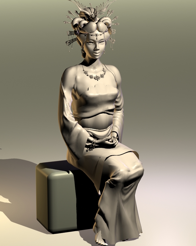 Lady of the Chinese Imperial Court 3d rendering