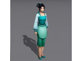 Traditional Chinese Peasant Girl 3d preview