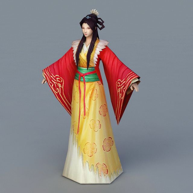 Tang Dynasty Woman 3d rendering