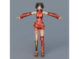 Chinese Female Fighter Girl 3d preview