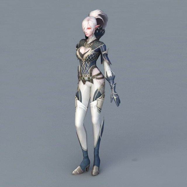 Female Elf Mage 3d rendering