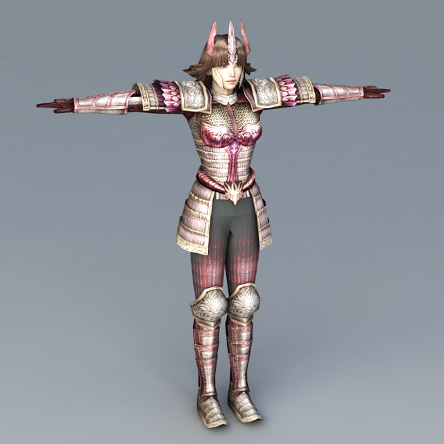Japanese Samurai Girl 3d rendering