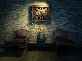 Chinese Style Chairs 3d preview