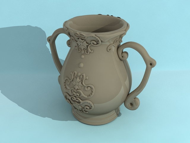 Clay Pottery Vase 3d rendering
